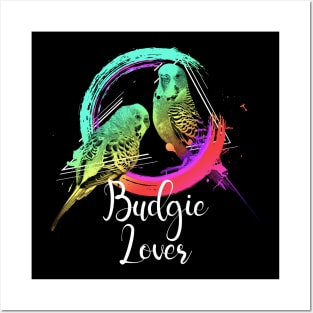 Colorful Rainbow Retro Budgies Budgerigar Budgie Lover Posters and Art